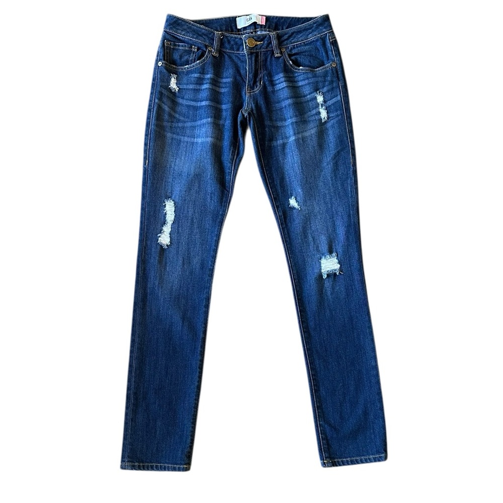 CABI Style #3045 Slim Boyfriend distressed stretch jeans size 0 - Picture 2 of 8